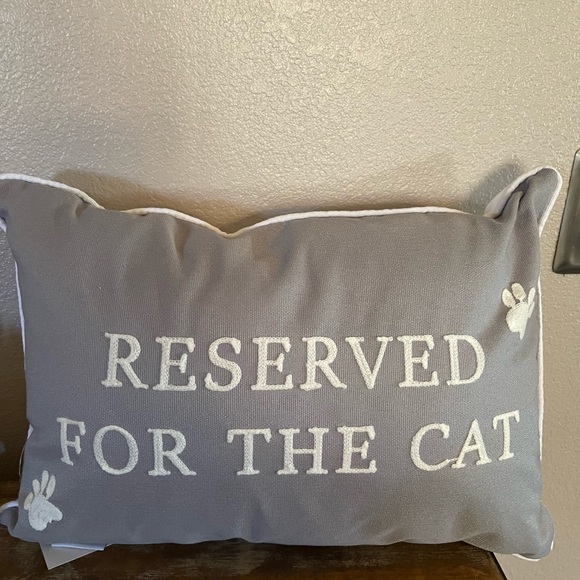 Cute Cat Accent Pillow Grey and White 100% Poly NWT - Picture 2 of 6